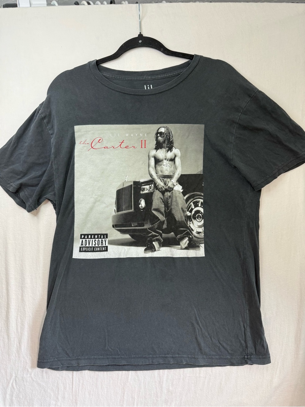 Lil Wayne The Carter II Charcoal Gray Graphic Tee - Size M 100% Cotton